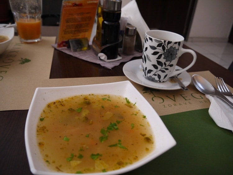 Vegan Minestrone Soup At Makro Vega, Split, Croatia