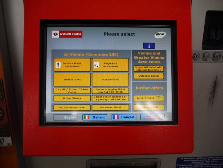 Vienna Metro/Subway Ticket Machine