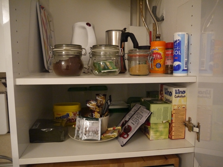 A Well-Stocked Food Cupboard At Zagreb Center Apartments