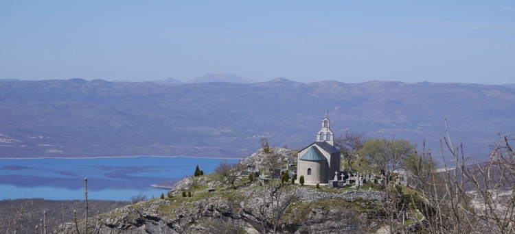 Church & Graveyard On A Hill In Montenegro