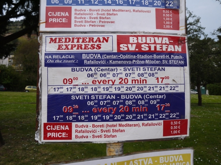 Bus From Budva To Sveti Stefan Timetable