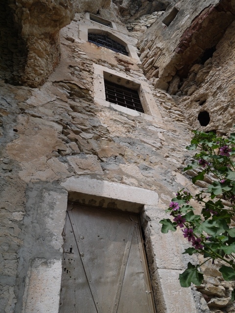 Looking up at the windows of the St. Jerome Church in Split, Croatia