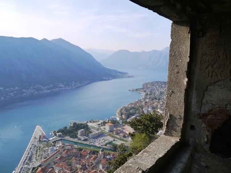 Looking Out To Kotor Bay From San Giovanni Castle, Kotor, Montenegro