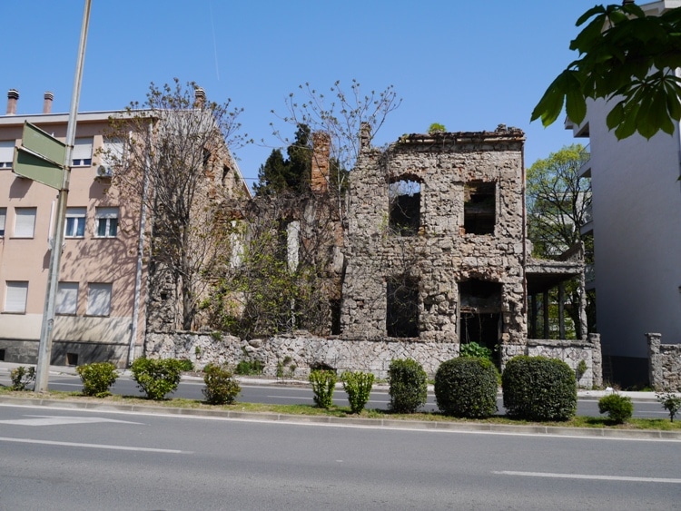 Bomb Damaged Buildings In Mostar, 2015