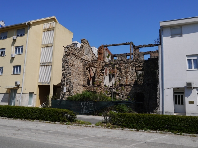 Bomb Damaged Buildings In Mostar, 2015
