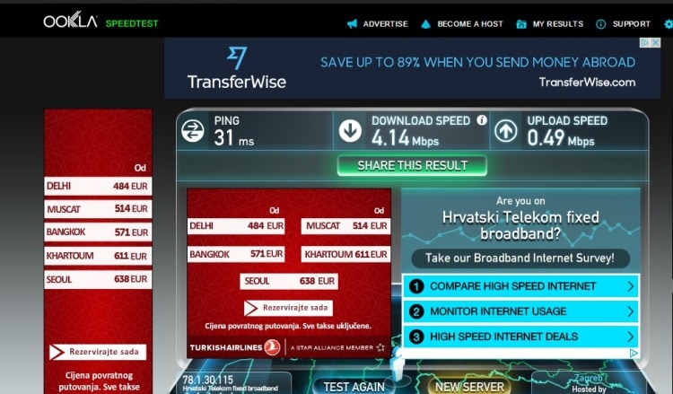 Internet Speed Test At Old Town Ivory Apartments, Dubrovnik
