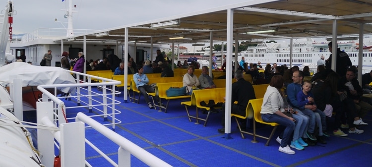 Outside Deck On The Split To Stari Grad Ferry