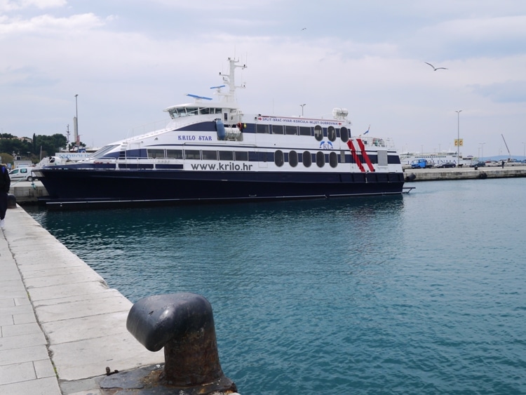 The Krilo Catamaran At Split Harbor