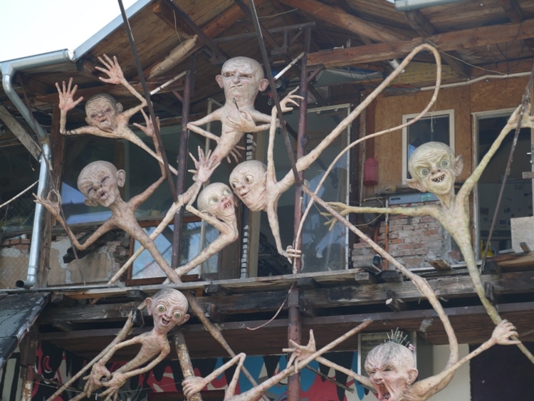 Weird Sculpture At Metelkova City, Ljubljana