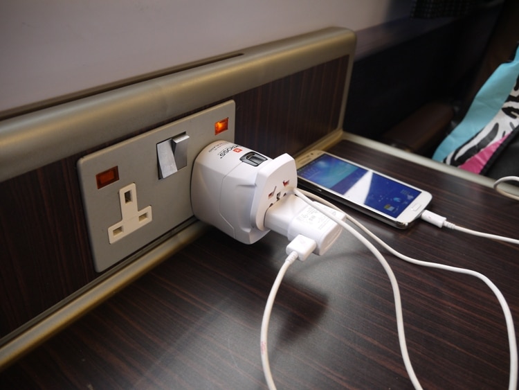 Using Our SKROSS World Adapter On The Train In The UK