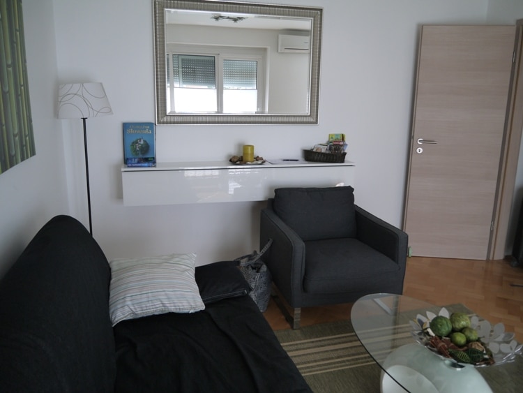 Living Room At White Apartment, Ljubljana, Slovenia