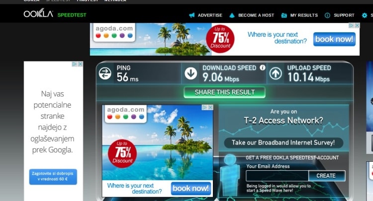Internet Speed Test At White Apartment, Ljubljana, Slovenia