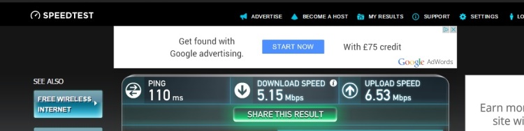 Wifi Speed Test At Hampton By Hilton Hotel, Gatwick Airport