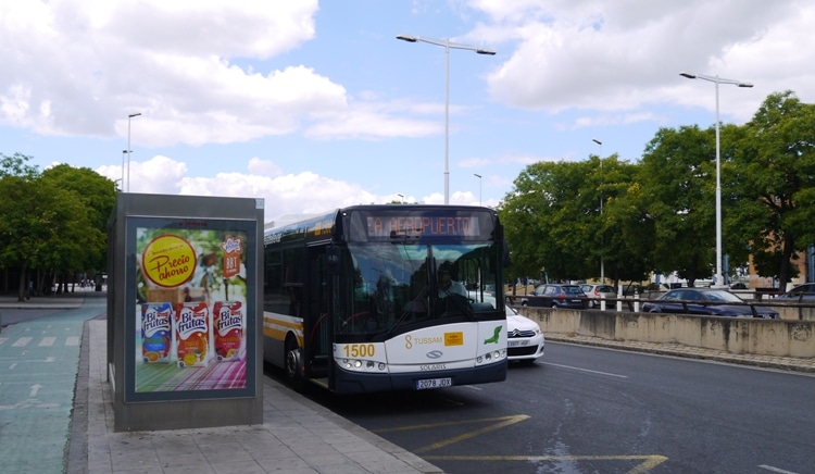 Seville Airport Bus Outside Plaza De Armas Bus Station