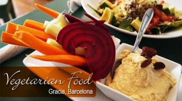 Vegetarian Food In Gracia, Barcelona, Spain