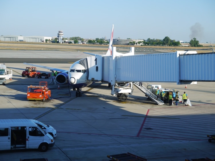 Seville To London Gatwick Plane At Seville Airport