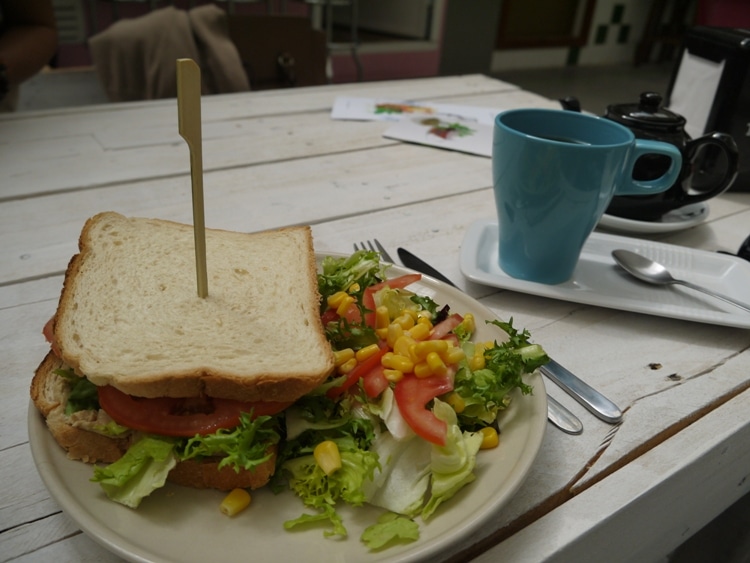 Hummus Sandwich At Veganitessen, Arenal Market, Seville, Spain