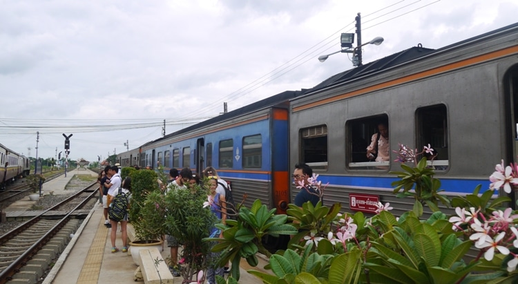 Our Train Arriving In Ayutthaya