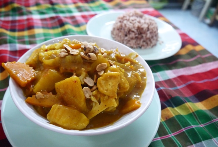 Vegetarian Massaman Curry At Kanchanaburi Veggie Cookery Class