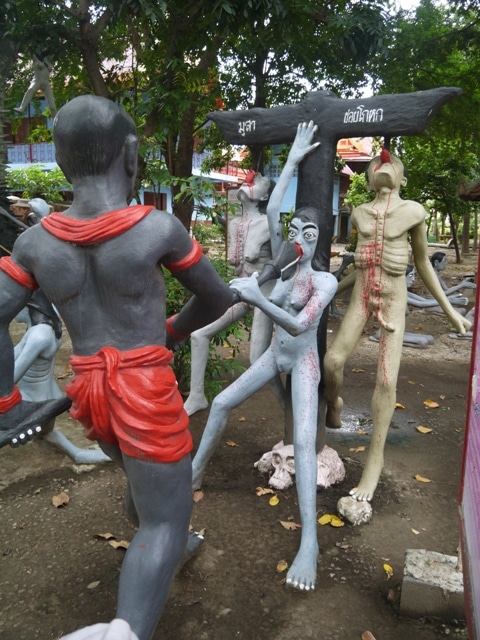 Hanging From A Cross At Wat Kai, Ayutthaya