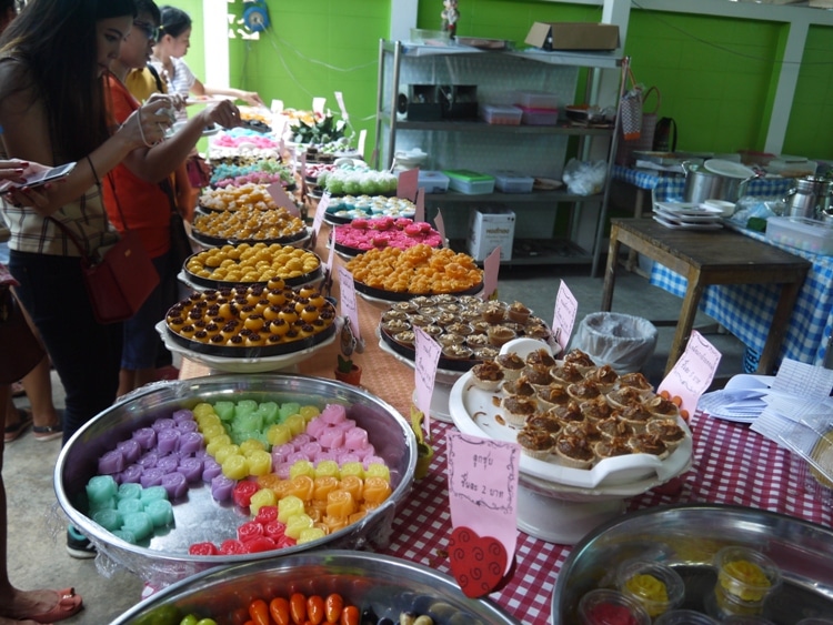 Colorful Thai Desserts At Ko Kret Market, Nonthaburi, Thailand