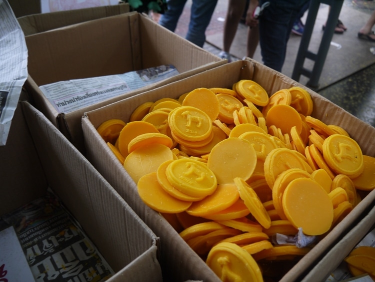 Candle-Making Wax At Wat Hua Lamphong, Bangkok