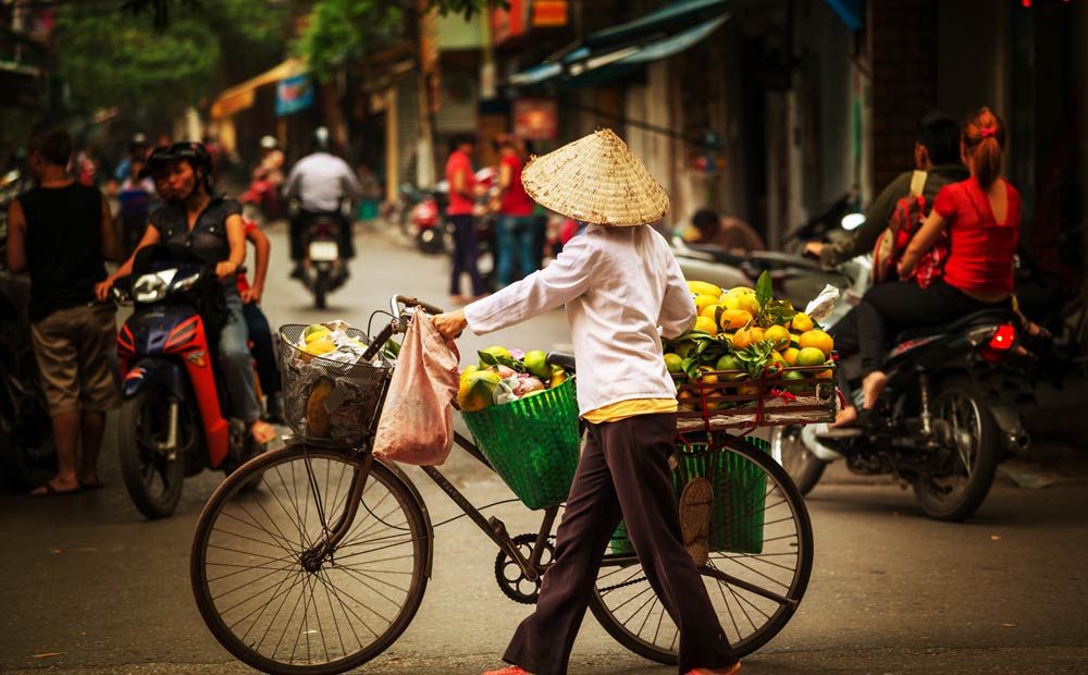 A street scene in Vietnam